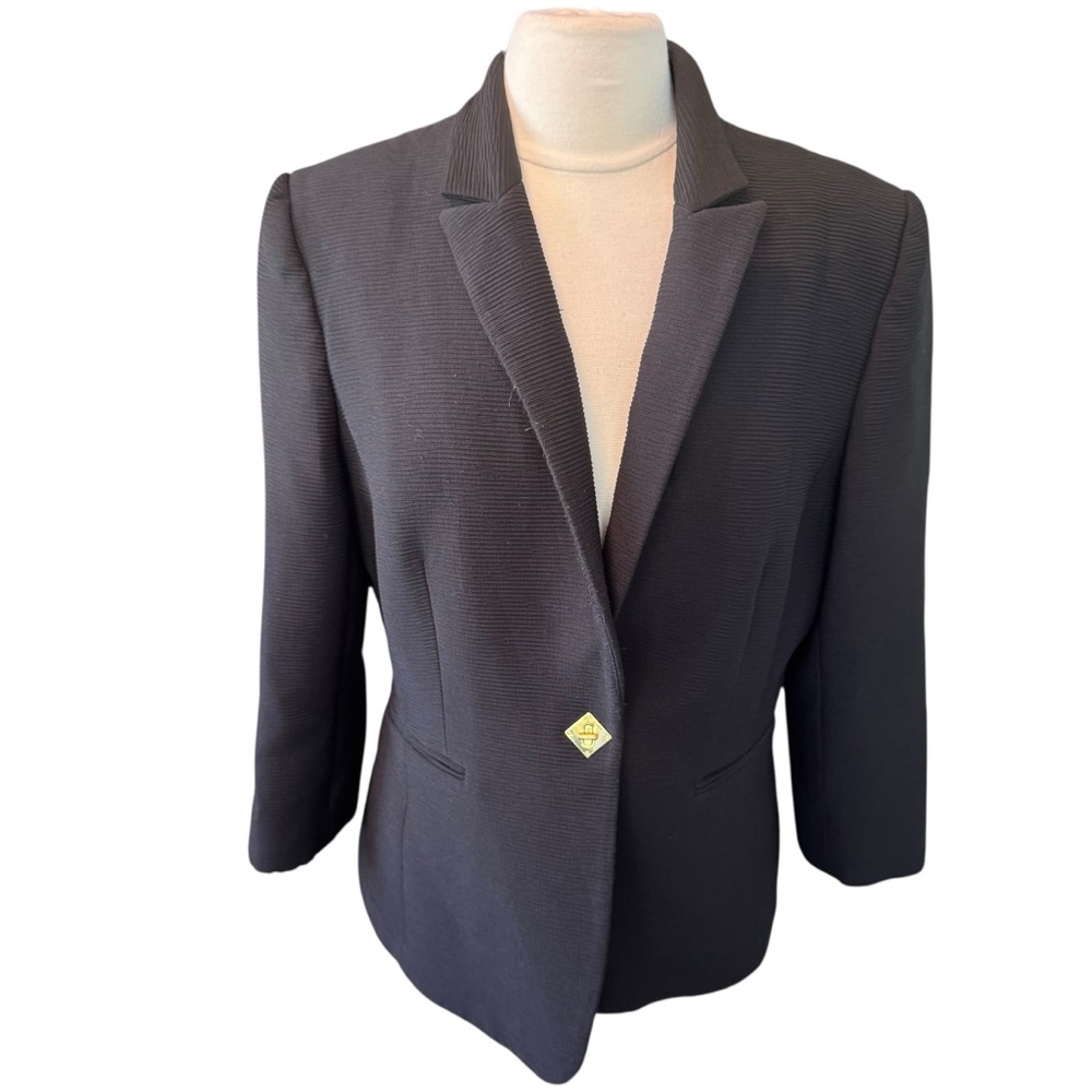 TAHARI ASL BLAZER BLACK  WEAR TO WORK CAREER  SUIT JACKET Sz 14 Classic
